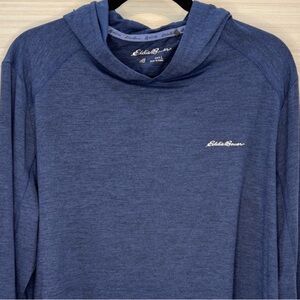 Eddie Bauer FREEDRY Heather Blue Pullover Hoodie size Large